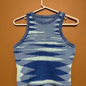 Blue Knit Muscle Tank